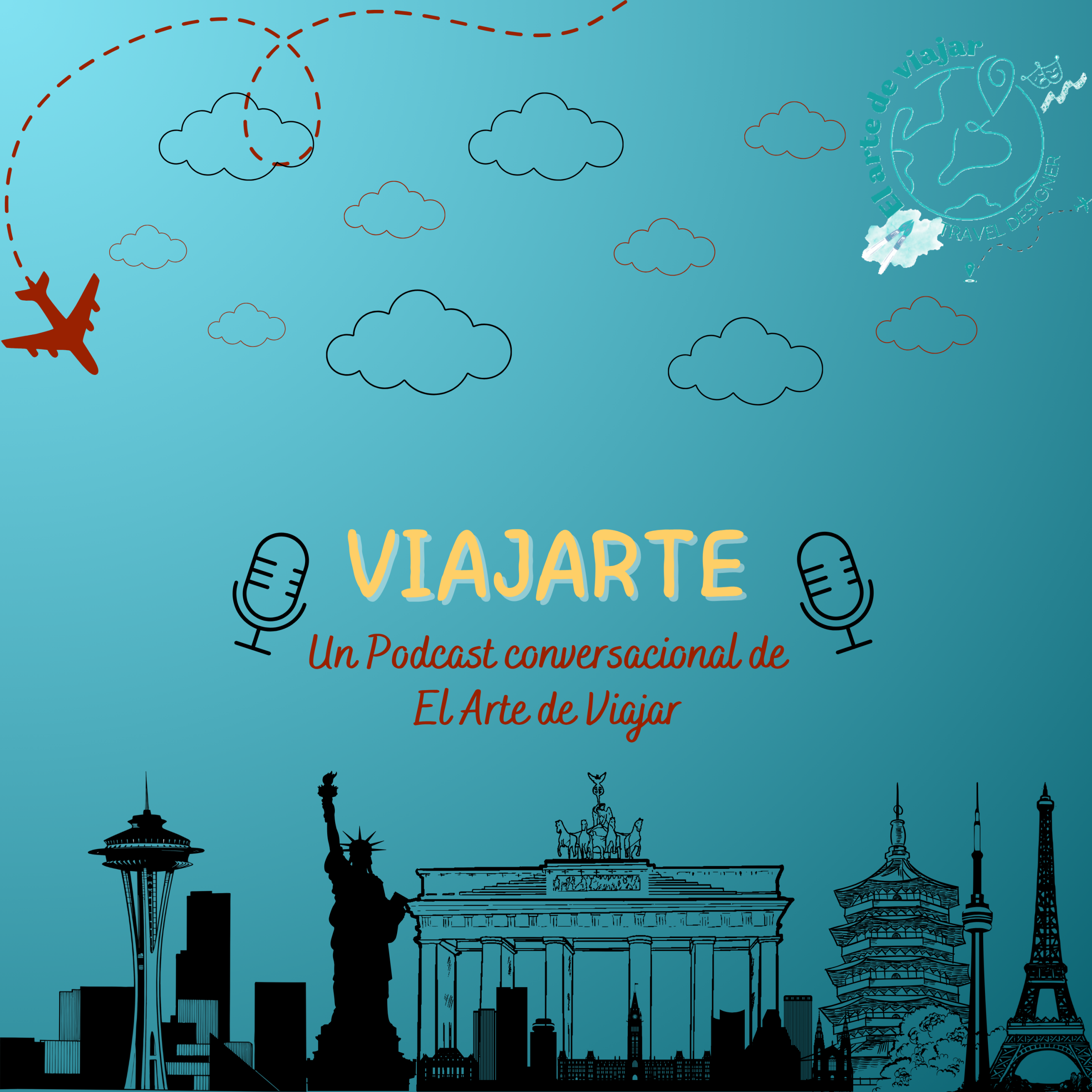 copia de portada para podcast de viajes degradado naranja y negro (portada para podcast)